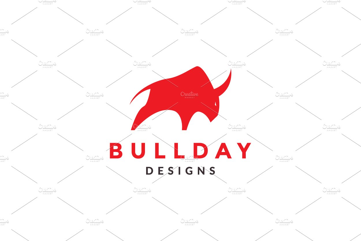 modern geometric bull logo vector cover image.