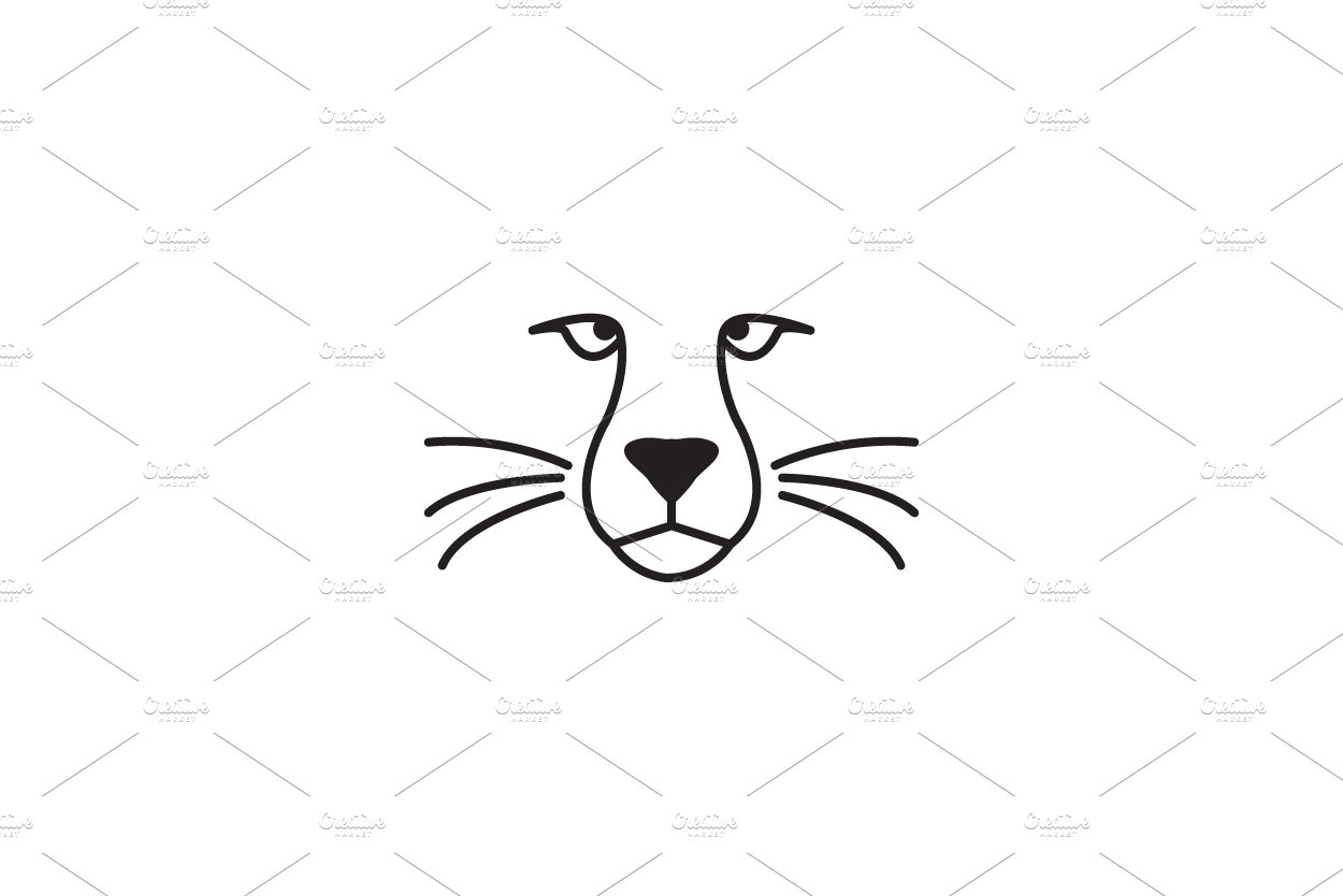 lines simple face cheetah  logo cover image.