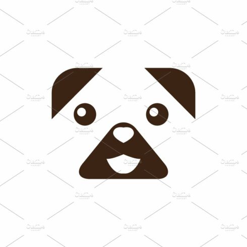 cute head puppy dog smile logo cover image.
