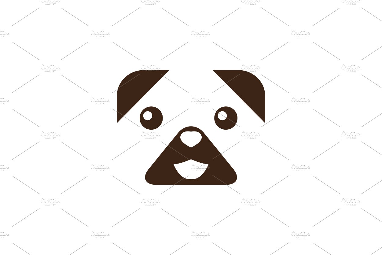 cute head puppy dog smile logo cover image.