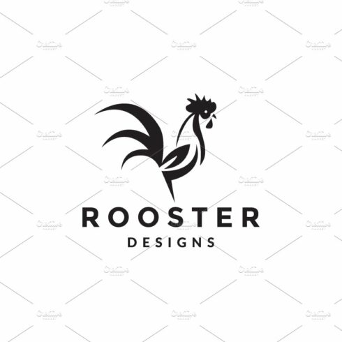modern shape black rooster logo cover image.