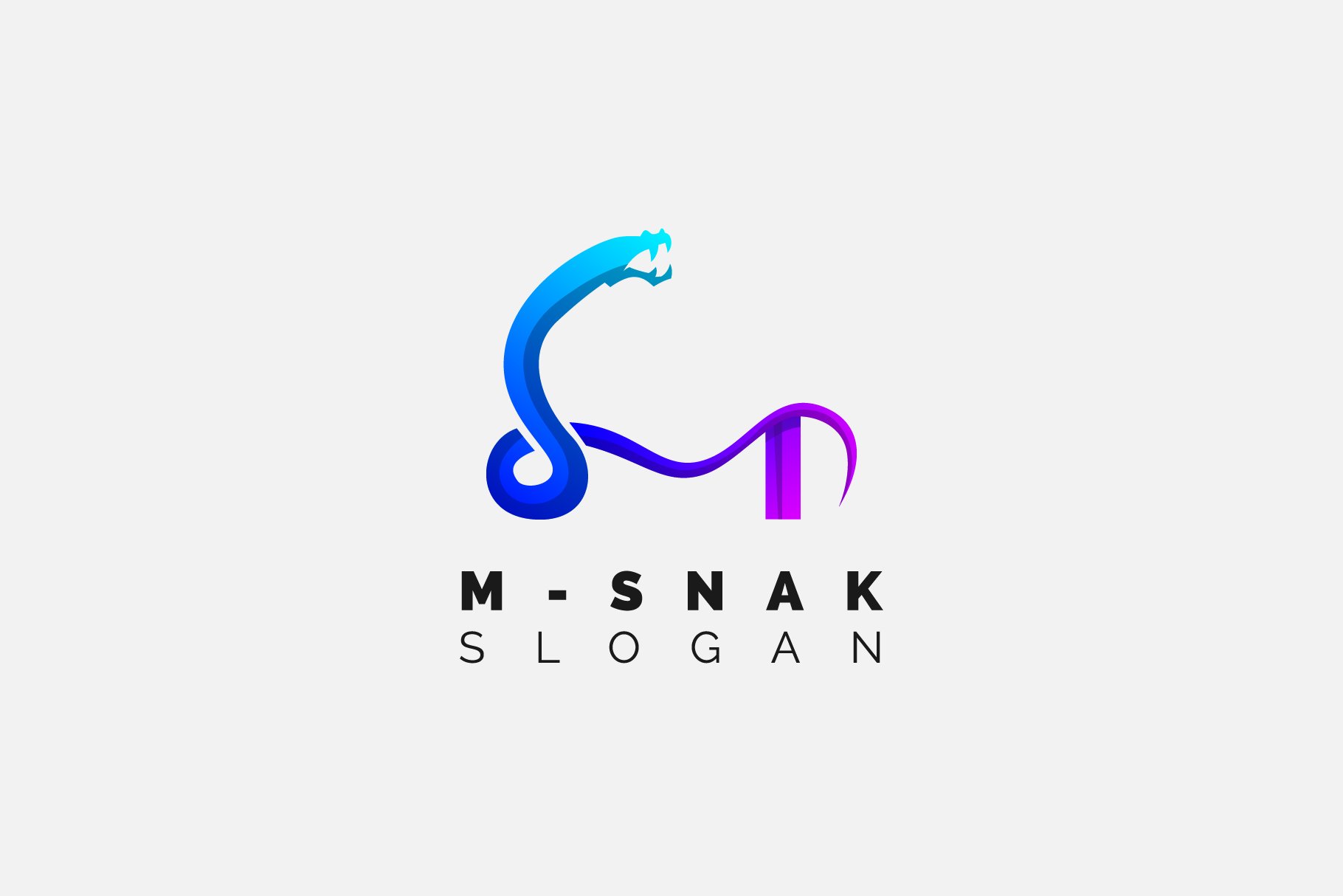 Snake Letter M Gradient Logo design cover image.