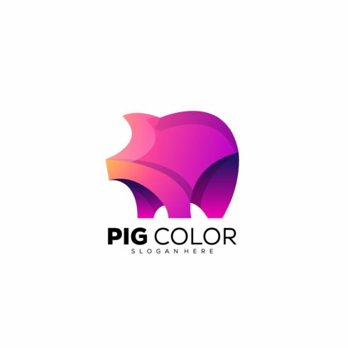 pig design colorful logo template cover image.