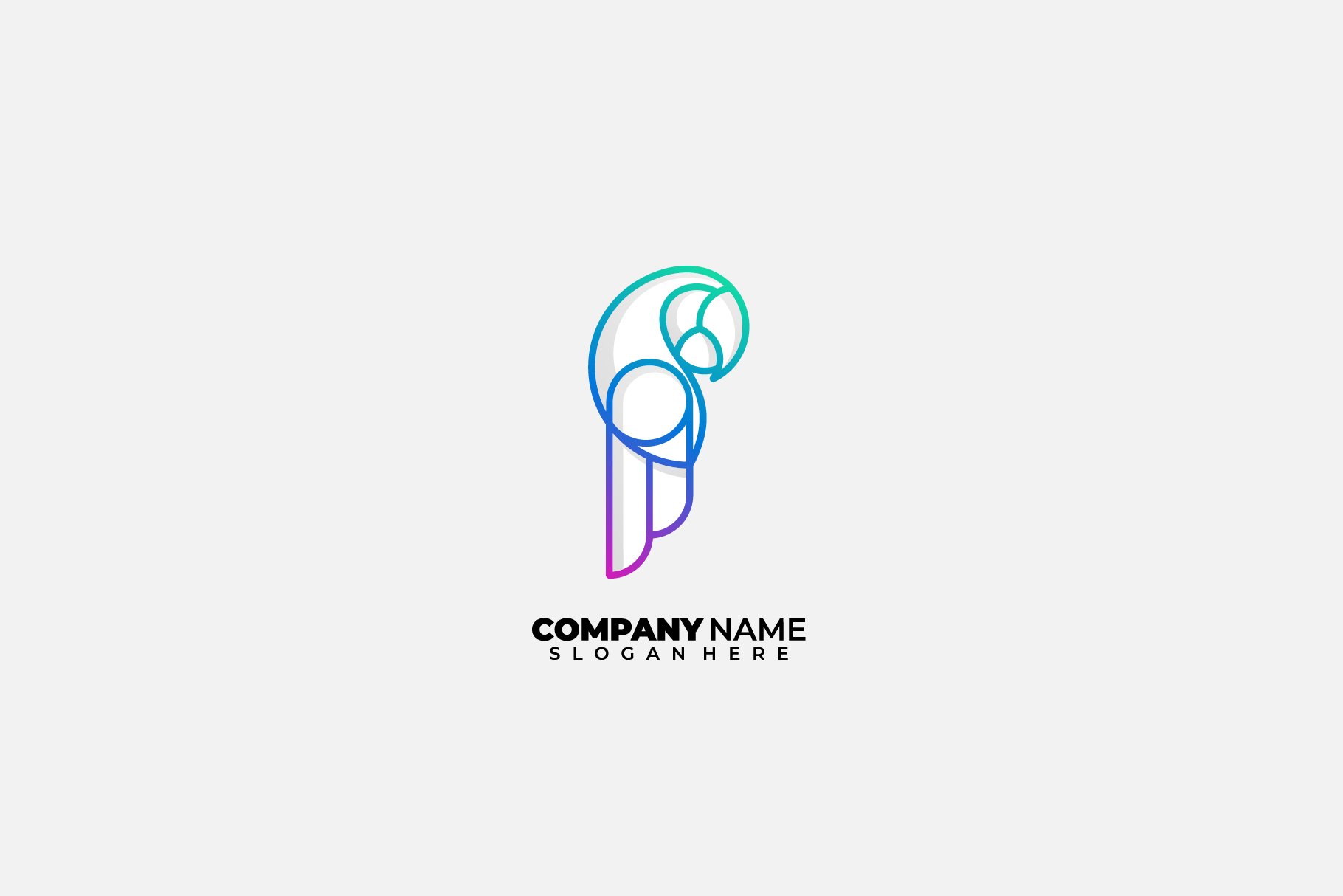 parrot line art logo gradient color cover image.