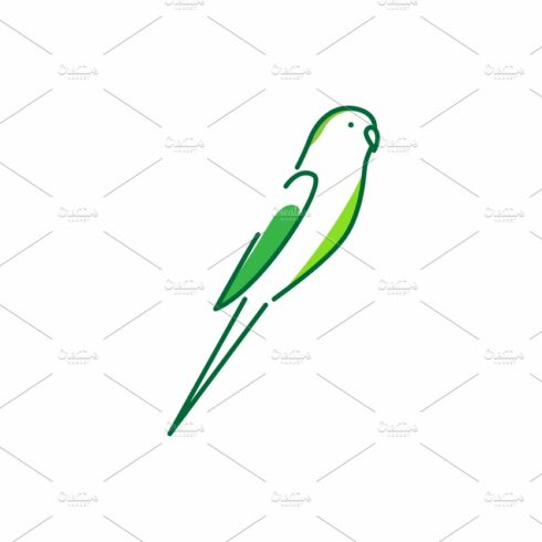 abstract bird green parakeet logo cover image.