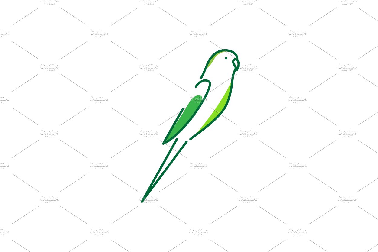 abstract bird green parakeet logo cover image.