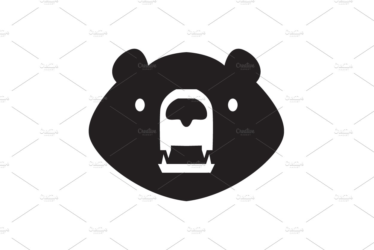 face cute honey bear flat logo cover image.