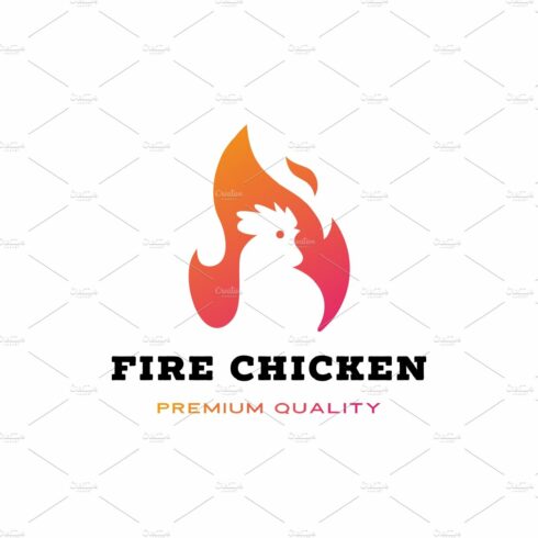 fire chicken flame hot logo vector cover image.