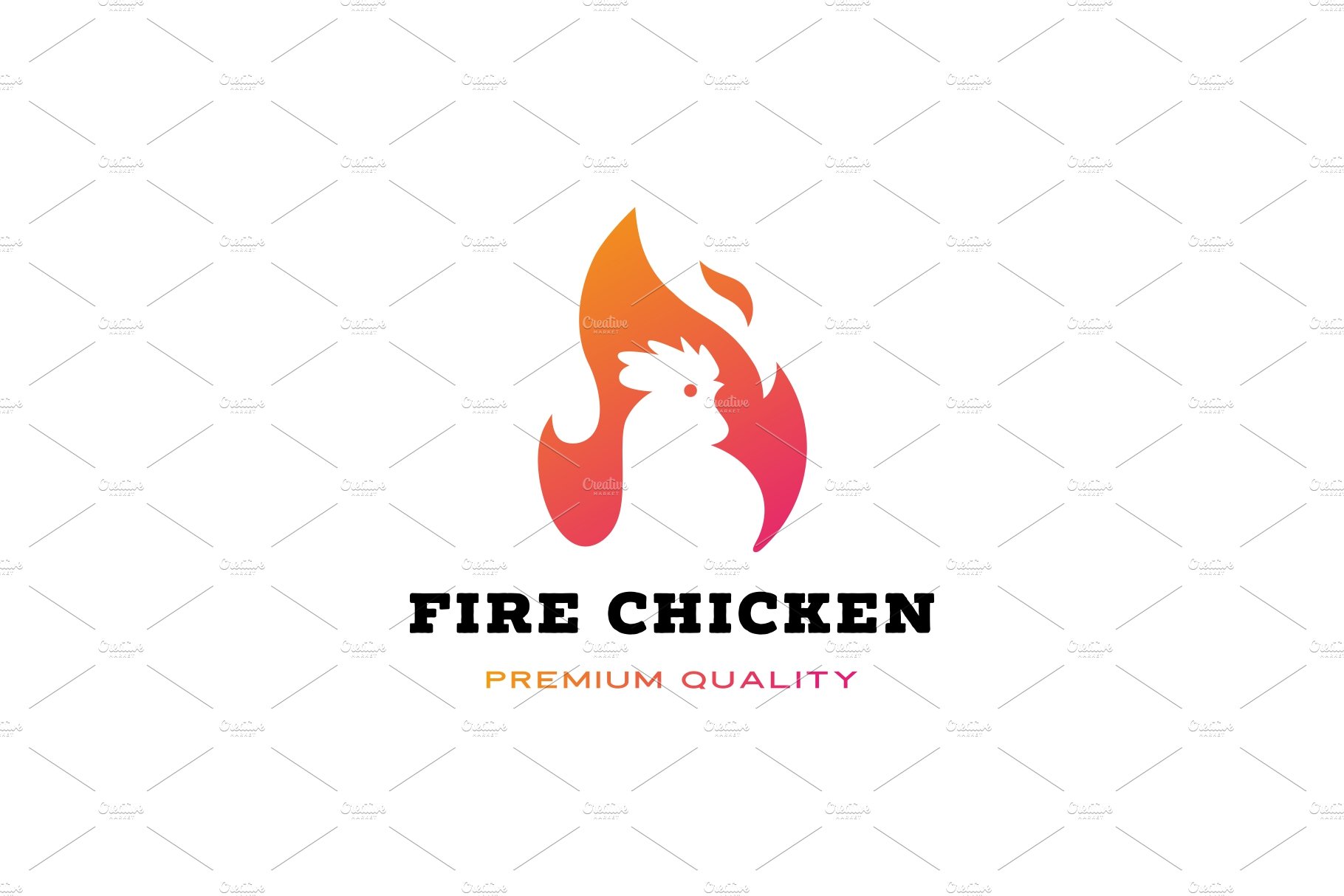 fire chicken flame hot logo vector cover image.