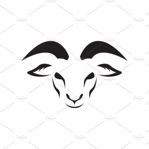 modern shape head goat logo vector cover image.