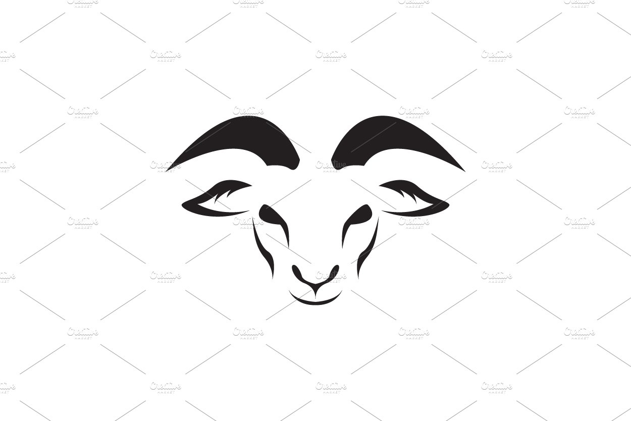 modern shape head goat logo vector cover image.