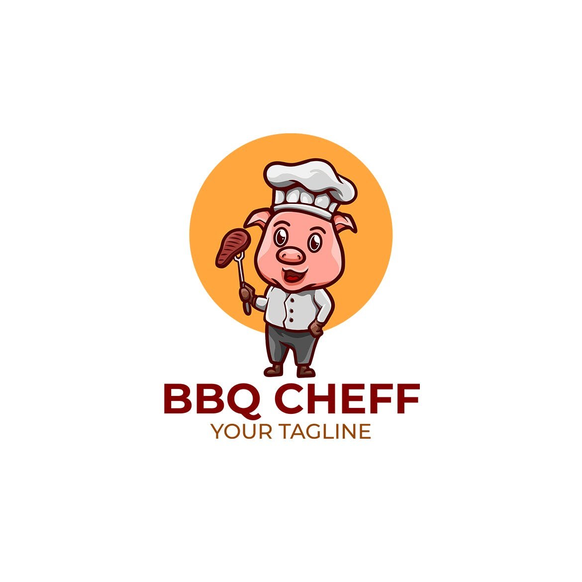 BBQ Chef Mascot preview image.