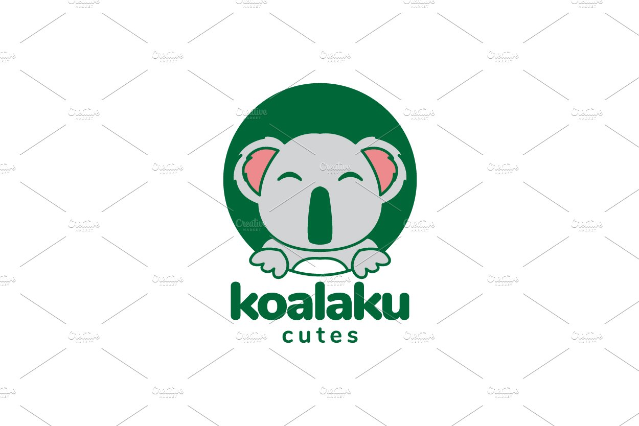 koala with green forest logo design cover image.