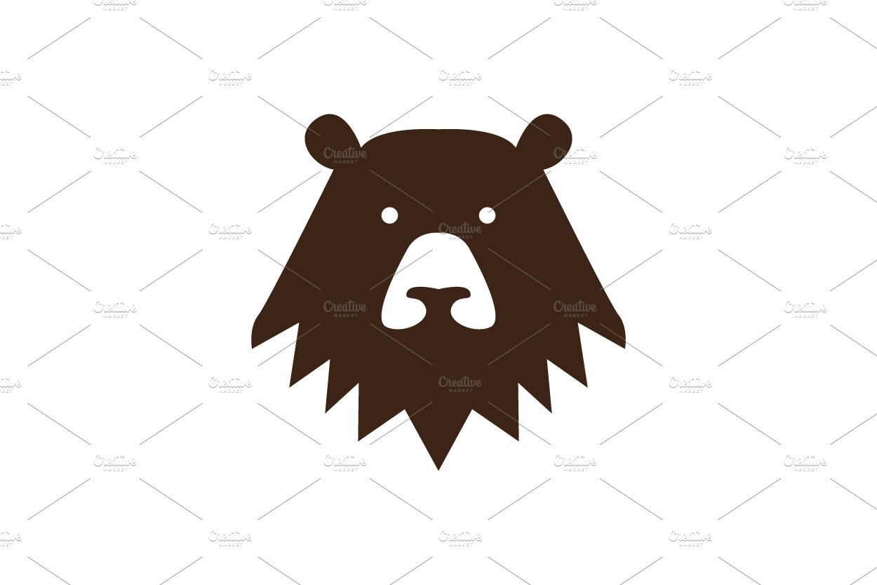 flat shape face bear grizzly logo cover image.