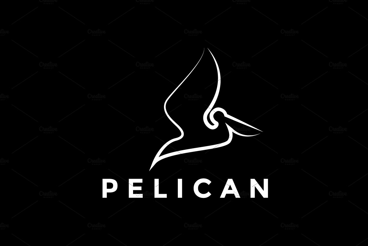 fly bird pelican modern logo cover image.