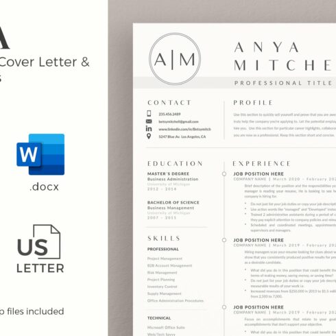1, 2 and 3 Page Resume CV Design cover image.