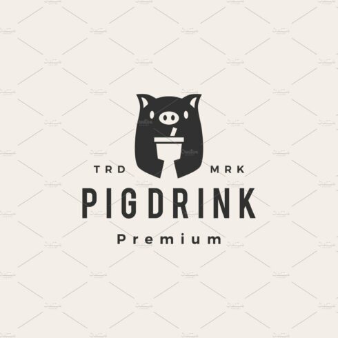 pig drink hipster vintage logo cover image.