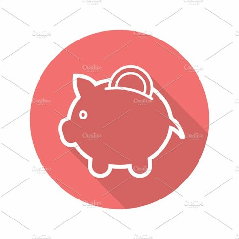 Piggybank icon. Vector cover image.