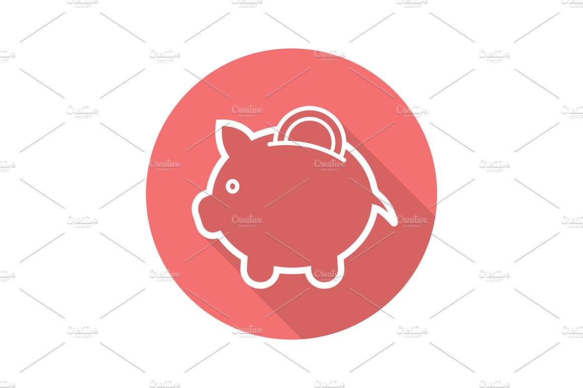 Piggybank icon. Vector cover image.