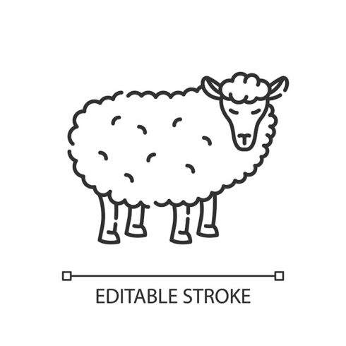 Sheep pixel perfect linear icon cover image.