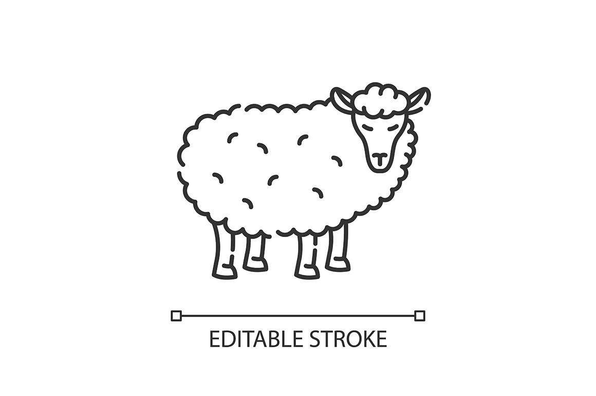 Sheep pixel perfect linear icon cover image.