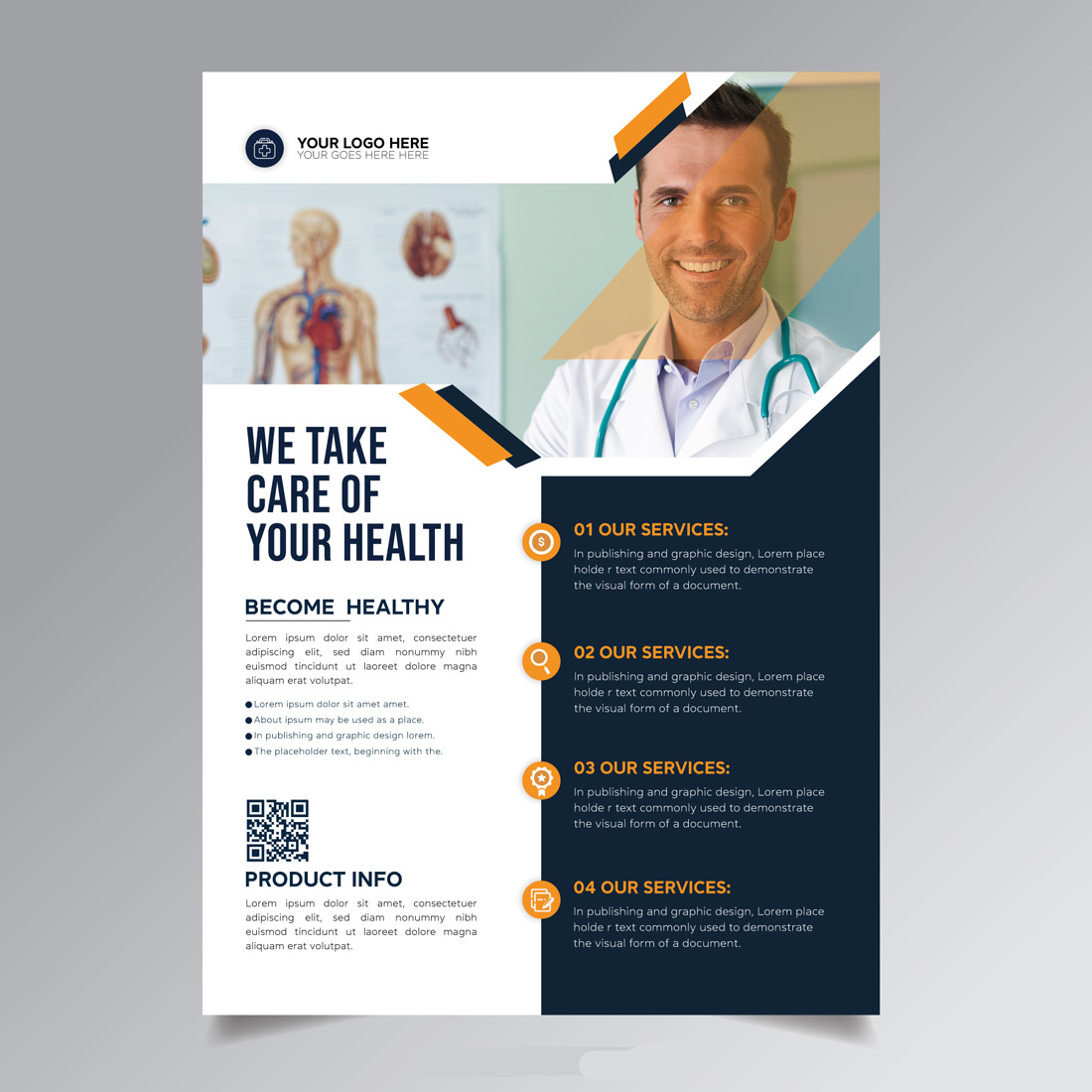 Medical brochure with an image of a doctor.