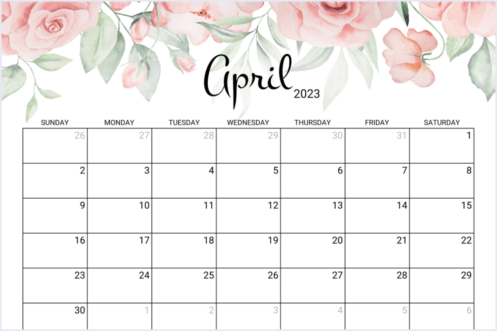 50+ Cute April Calendars 2023 - MasterBundles