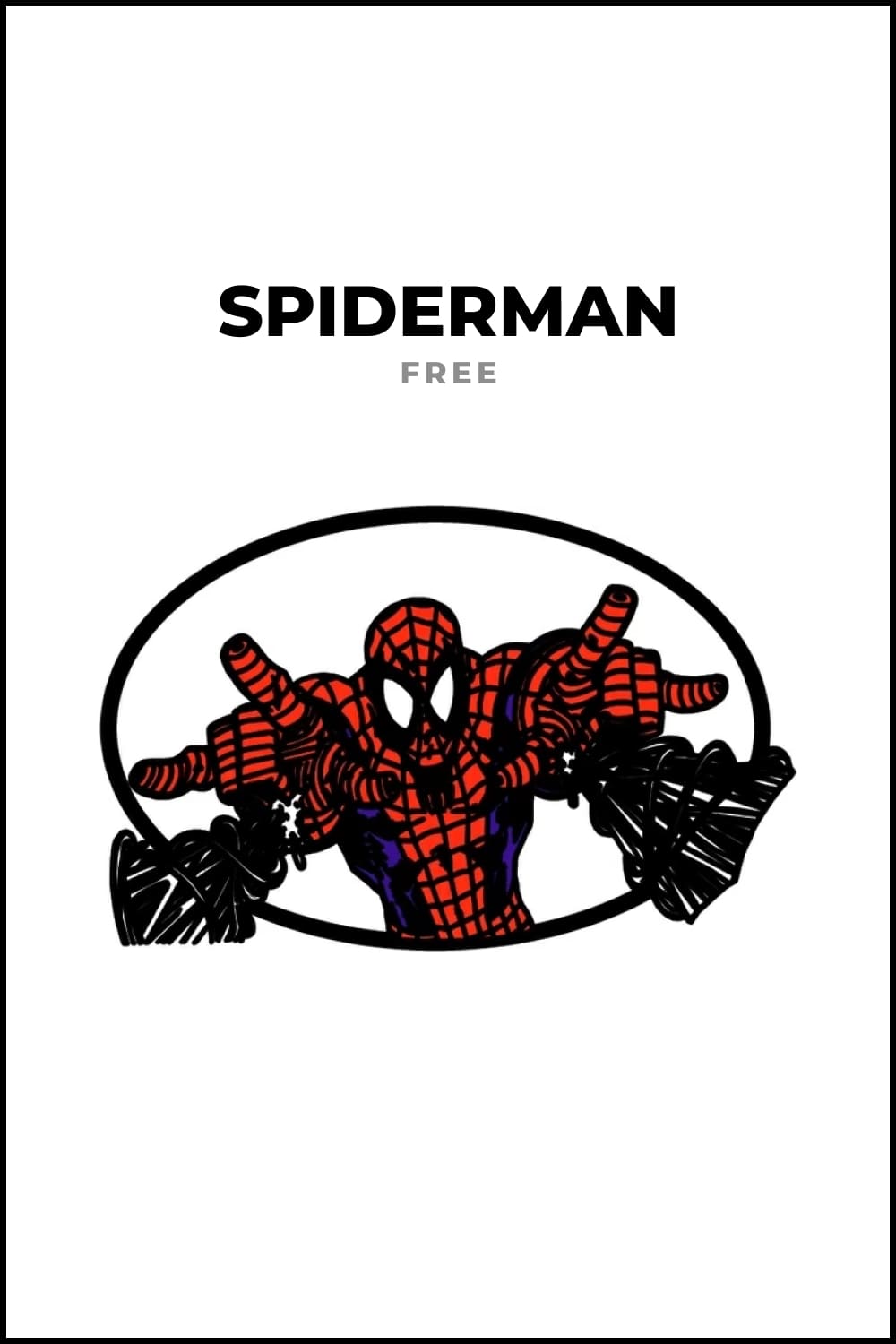 spiderman vector black and white