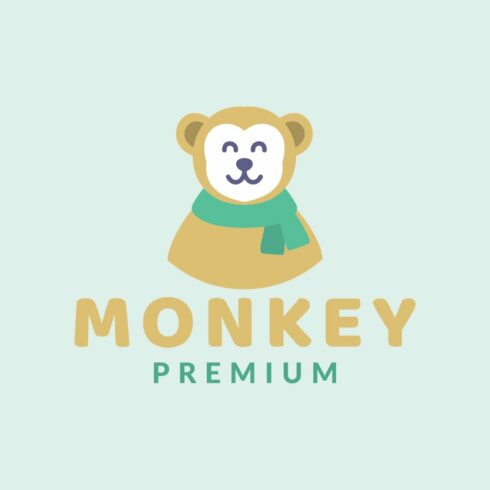 cute cartoon flat monkey logo cover image.