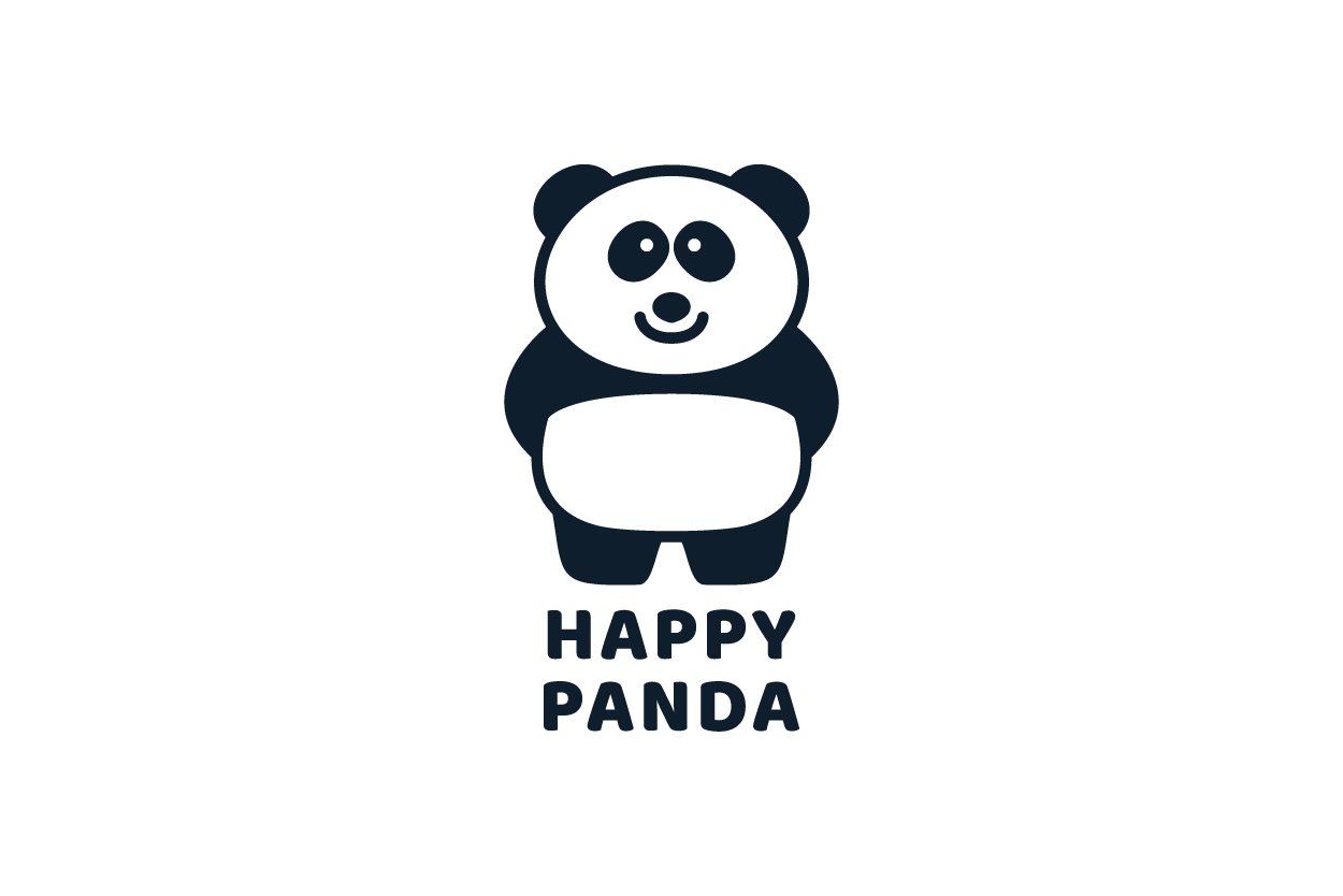 illustration cute cartoon panda logo cover image.