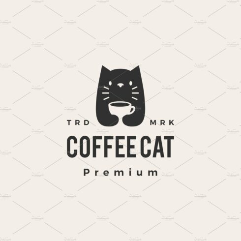 coffee cat hipster vintage logo cover image.