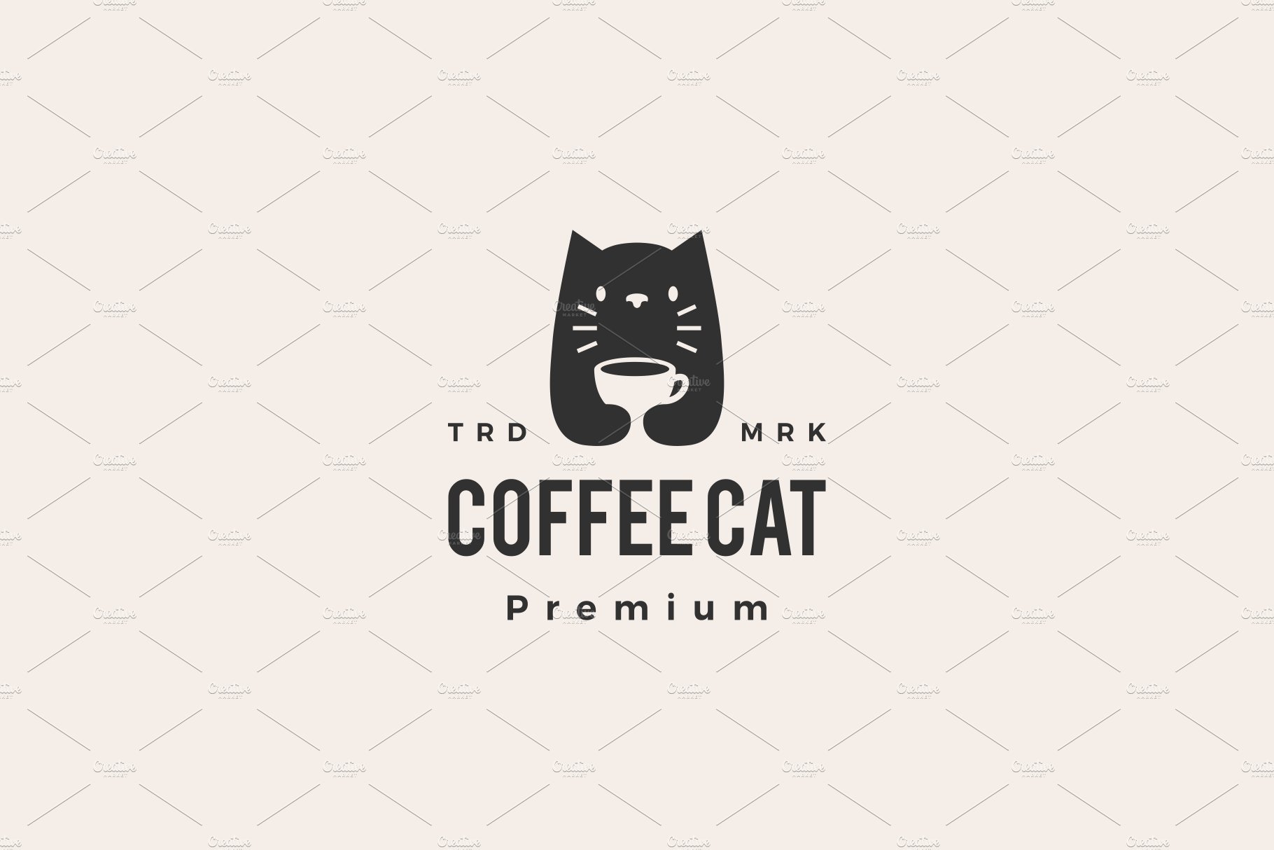 coffee cat hipster vintage logo cover image.