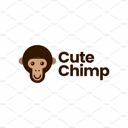 cute chimp head monkey logo vector cover image.