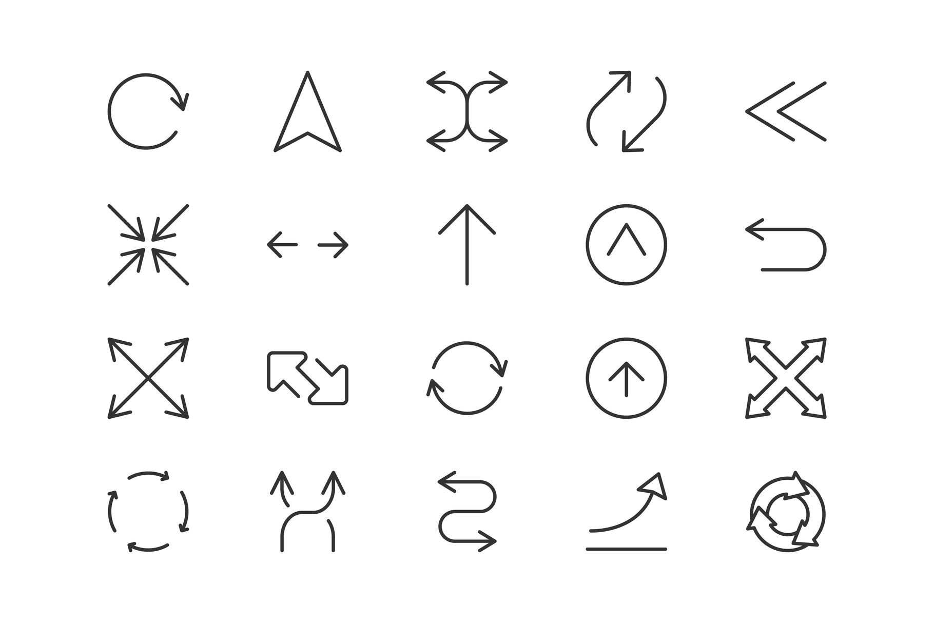 Simple Line Set Of Arrow Icons. cover image.