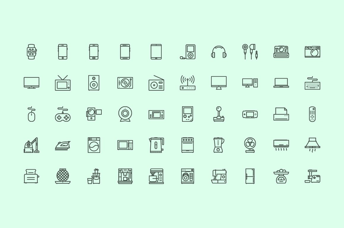 The Electronics&Appliances Icons 100 preview image.