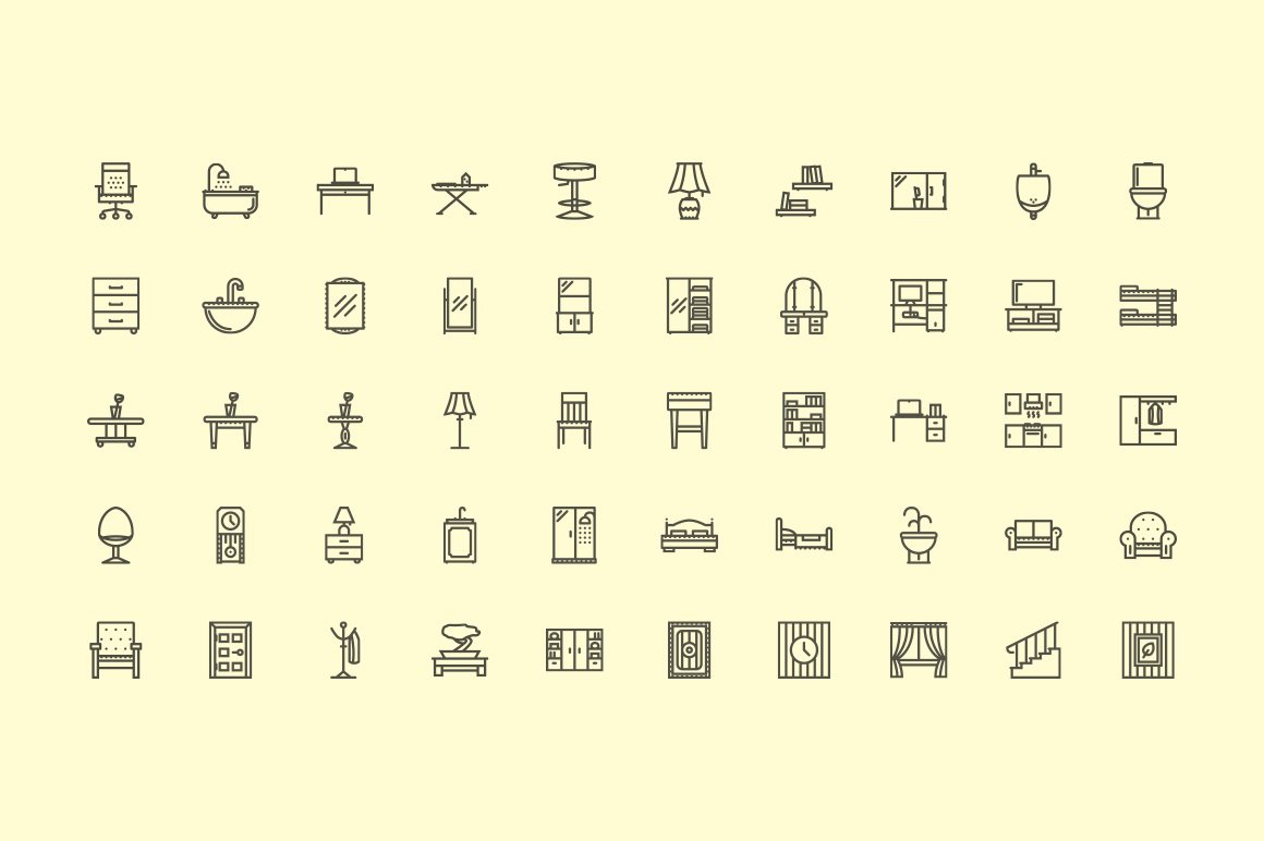 The Furniture Icons 100 preview image.