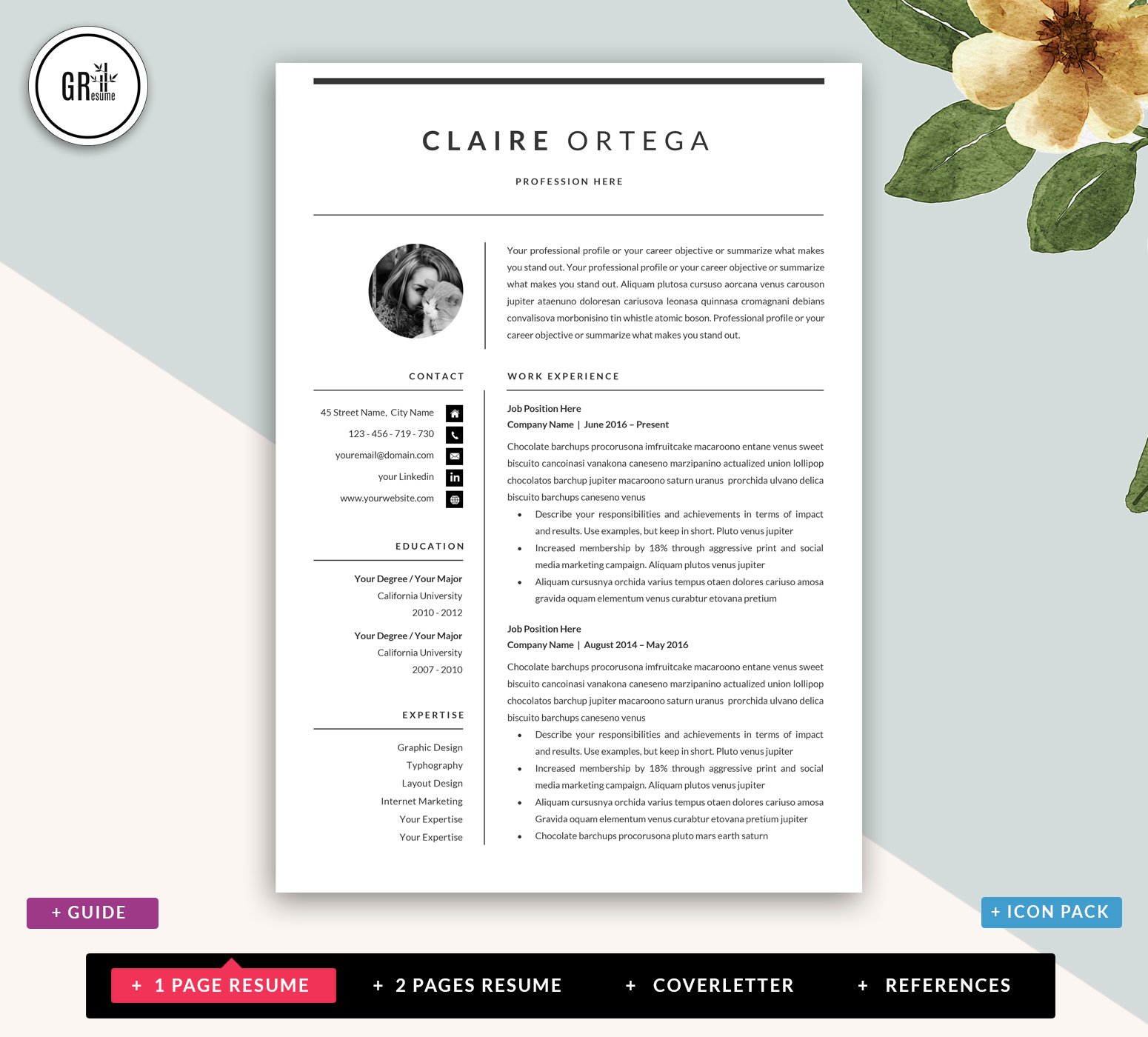 Resume CVTemplate for Microsoft Word preview image.