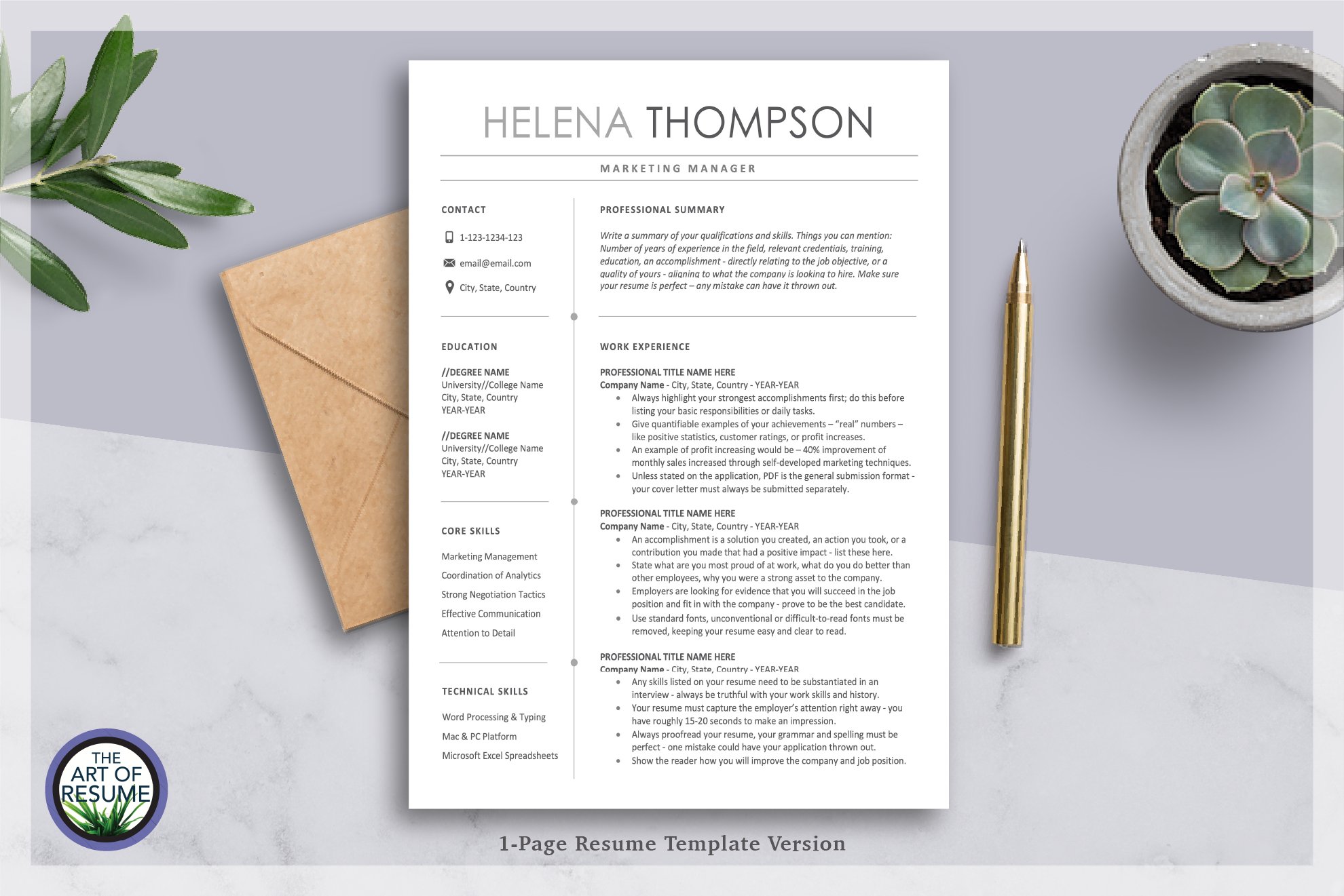 Professional Resume Template Design preview image.