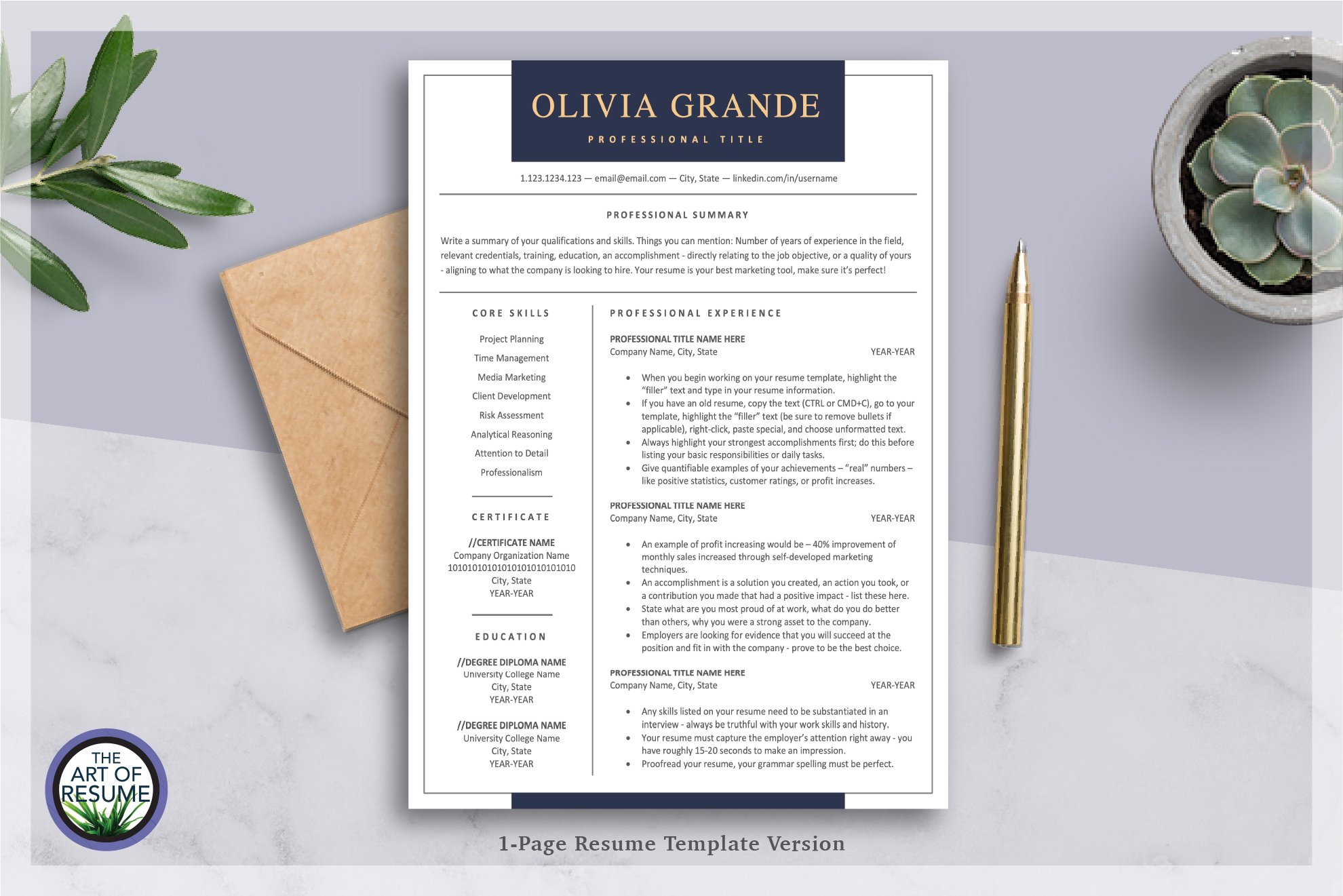 Editable Resume CV Template Design preview image.