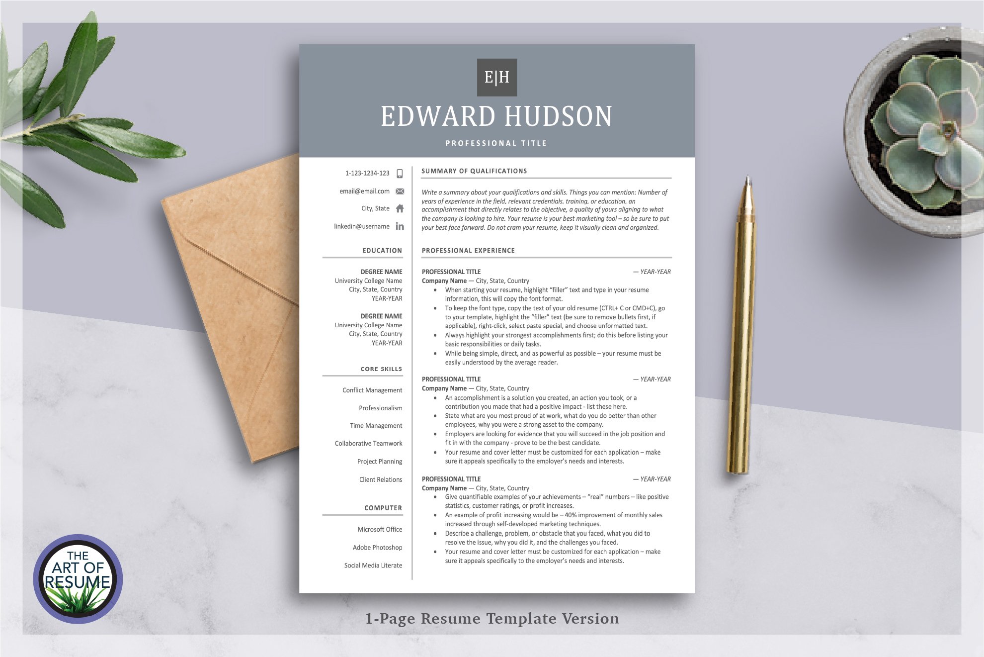 Executive Resume | Cover Letter | CV preview image.