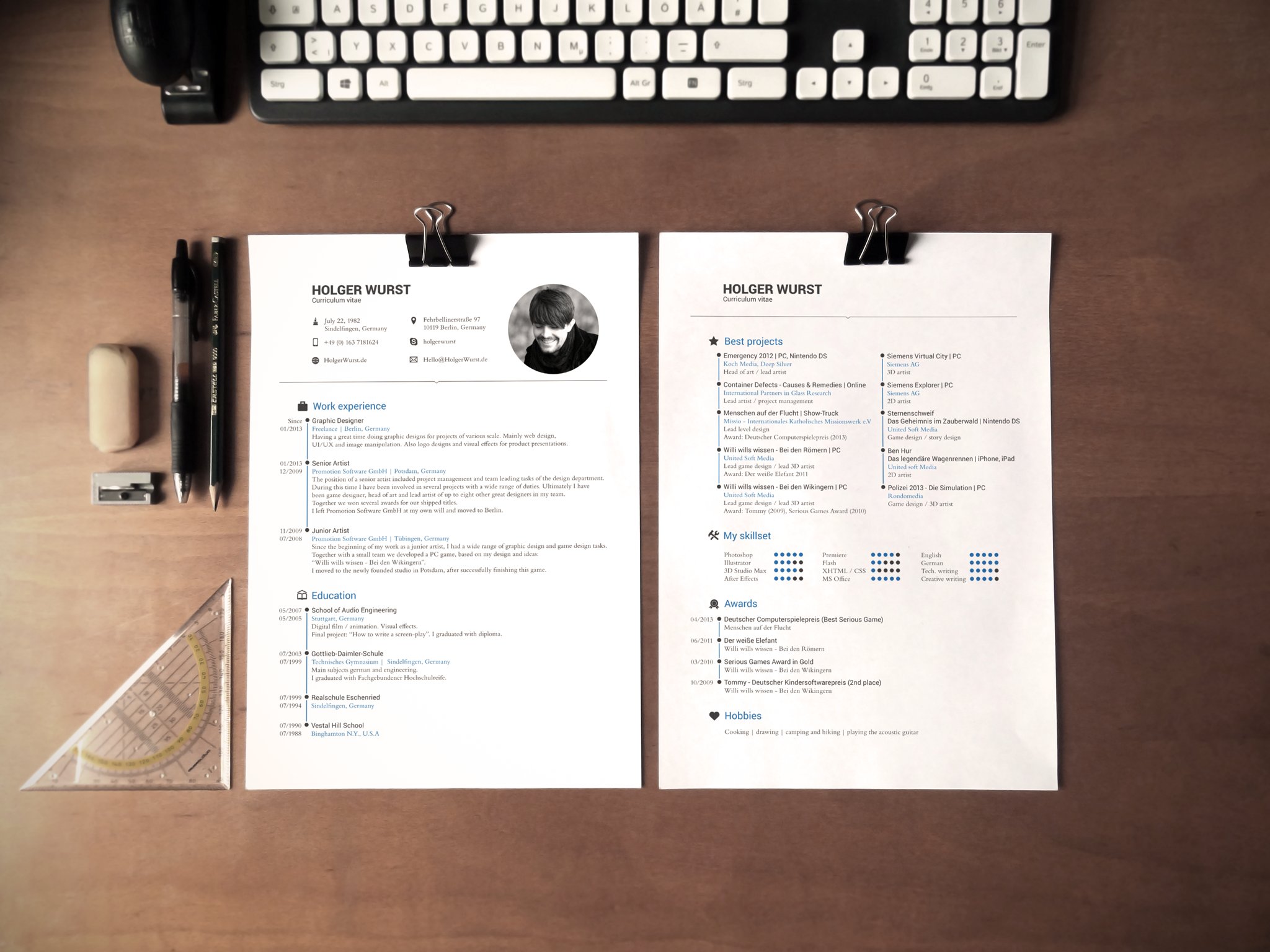 CV, resume and cover letter template cover image.