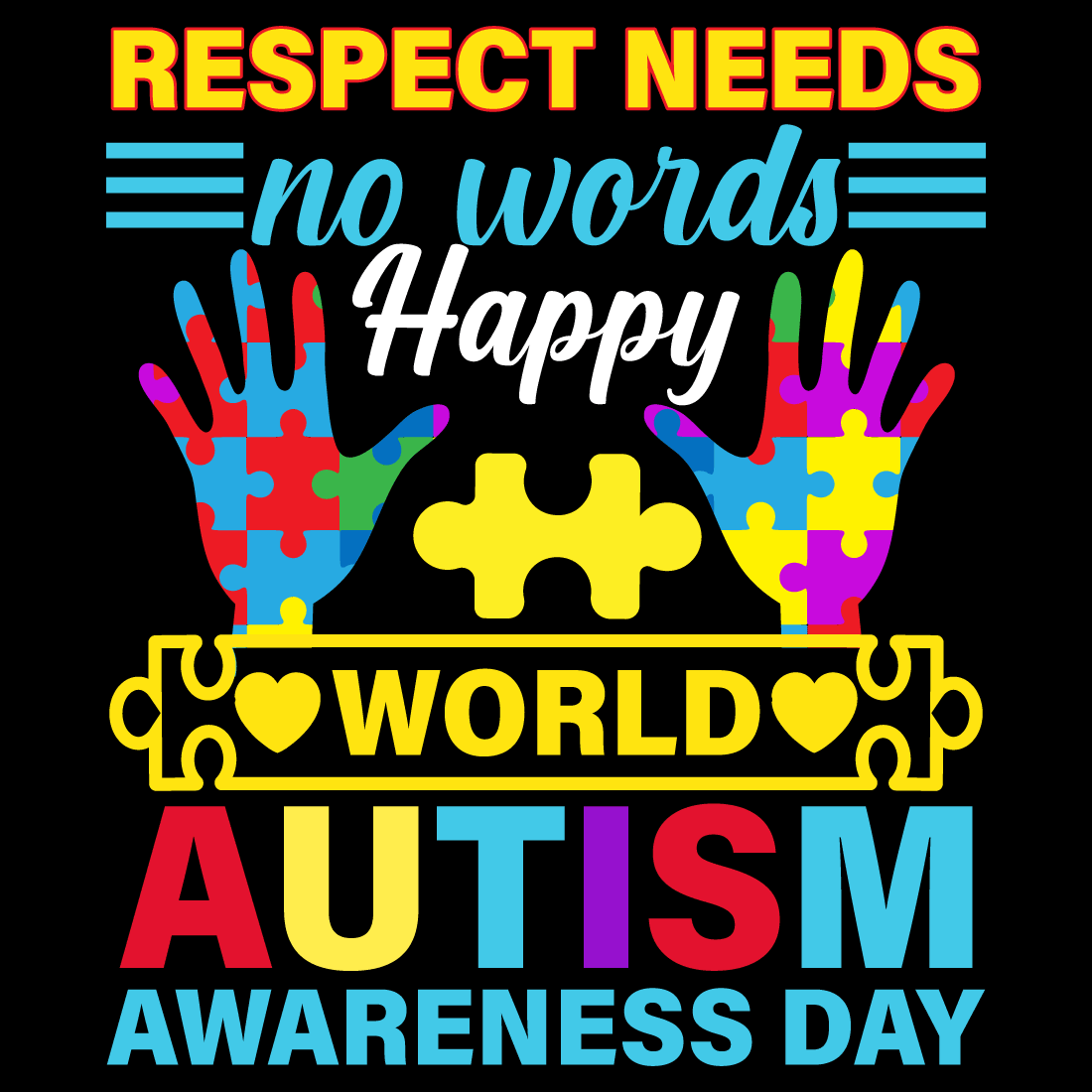 Autism awareness poster with a puzzle piece.