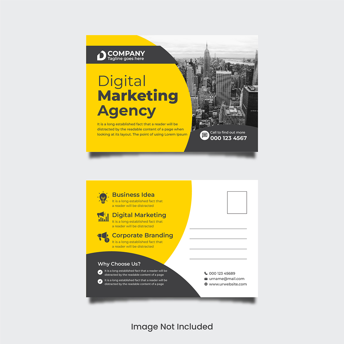 corporate postcard template cover image.