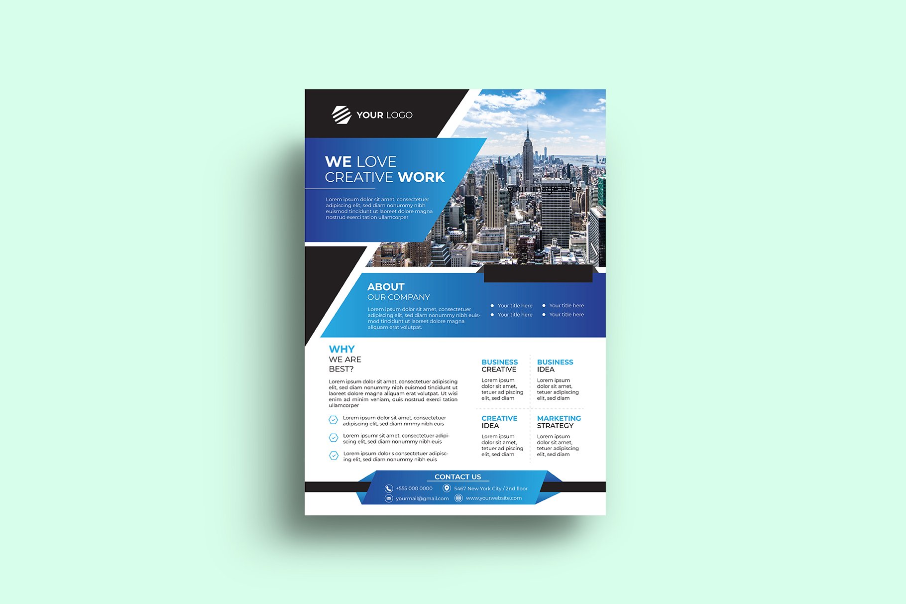 Corporate Business Flyer Template preview image.