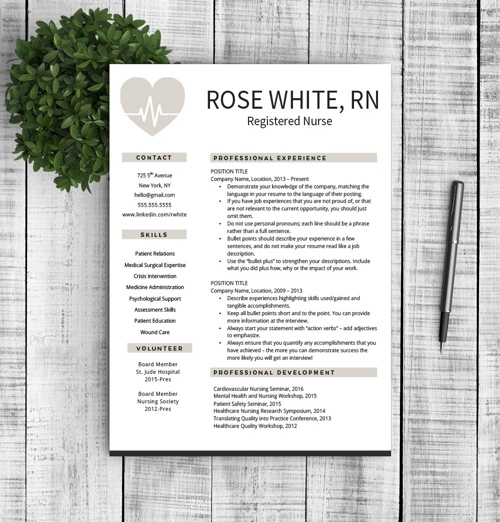 Resume & Cover Letter - Rose preview image.
