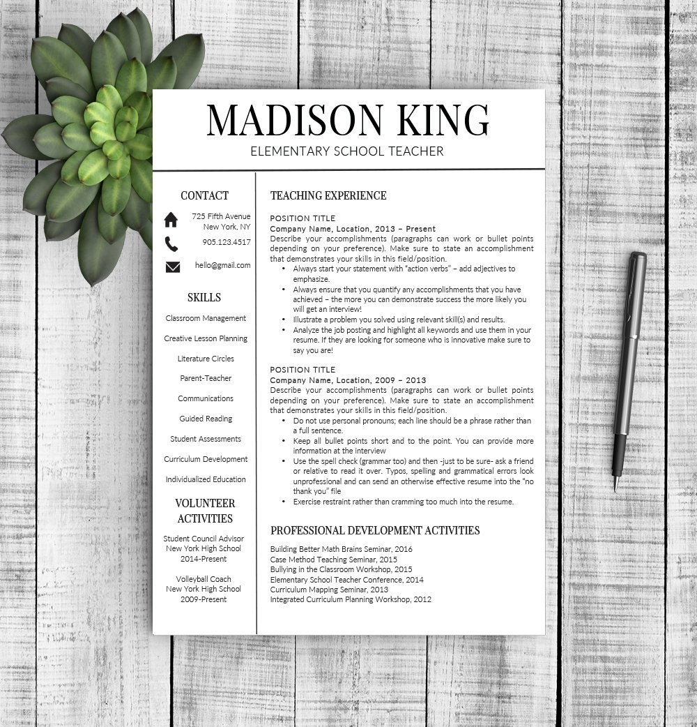 Resume Template "Madison" preview image.
