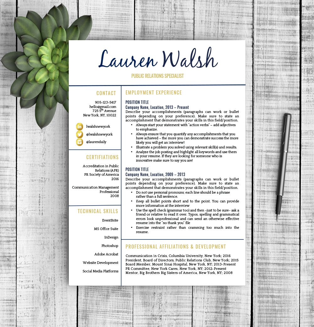 Resume Template - Lauren preview image.