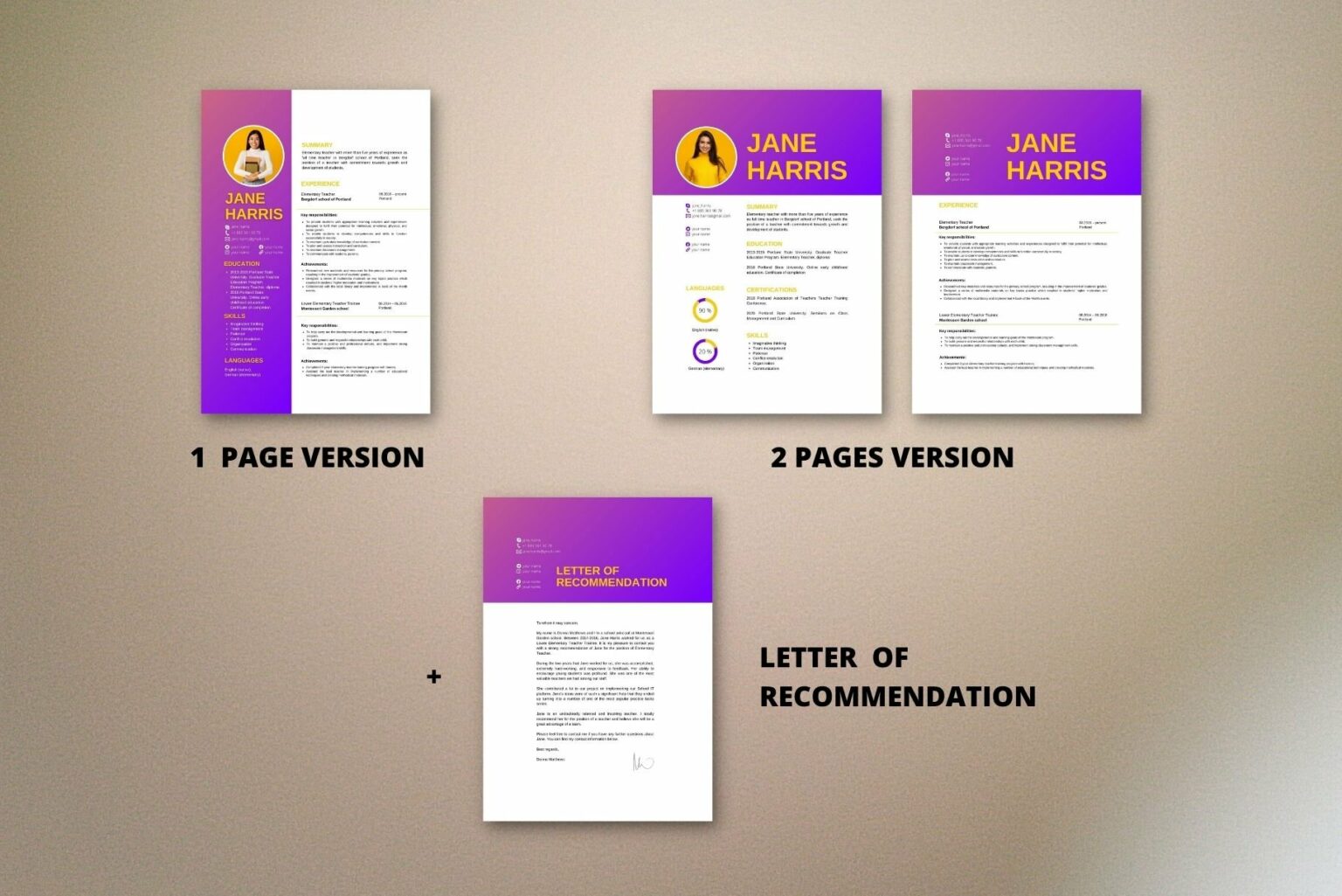 Teacher Resume Template |Canva – MasterBundles