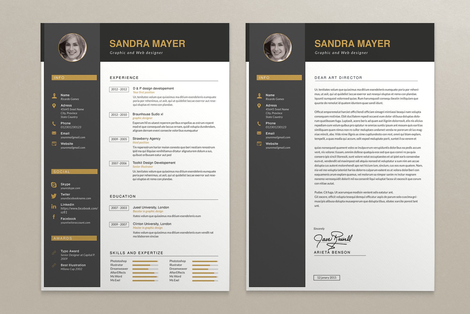 Resume Template B preview image.