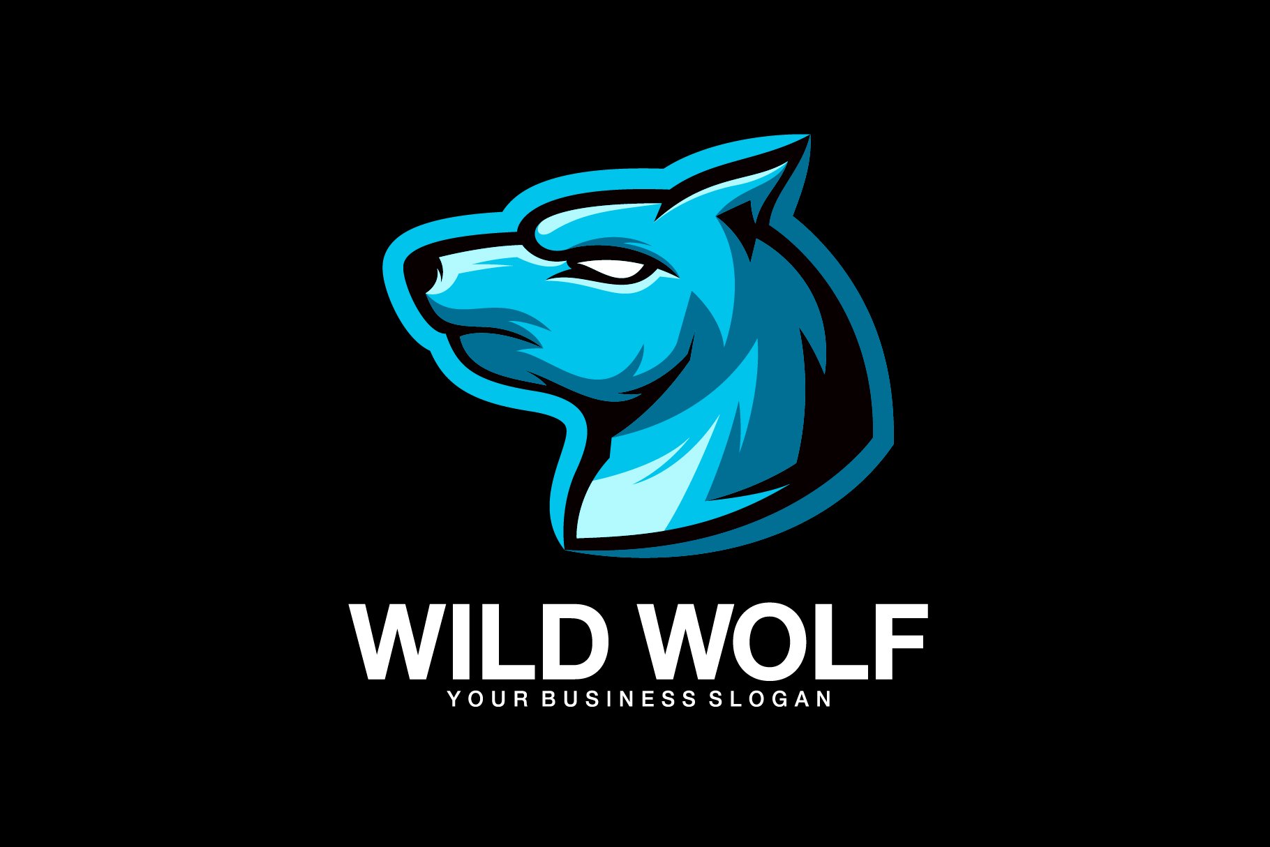 Wild wolf vector logo design cover image.